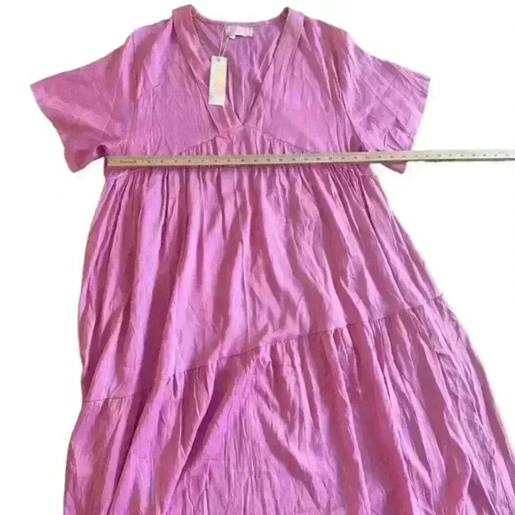 Women’s Size Small Dress Pink Maxi Boho‎ - Flowy Caftan Style Tiered - Picture 7 of 11